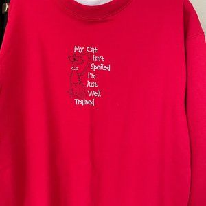 NWT Red Size LG Cat Lovers Sweatshirt